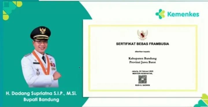 Kabupaten Bandung Terima Sertifikat Bebas Frambusia Kabupaten Bandung Terima Sertifikat Bebas Frambusia