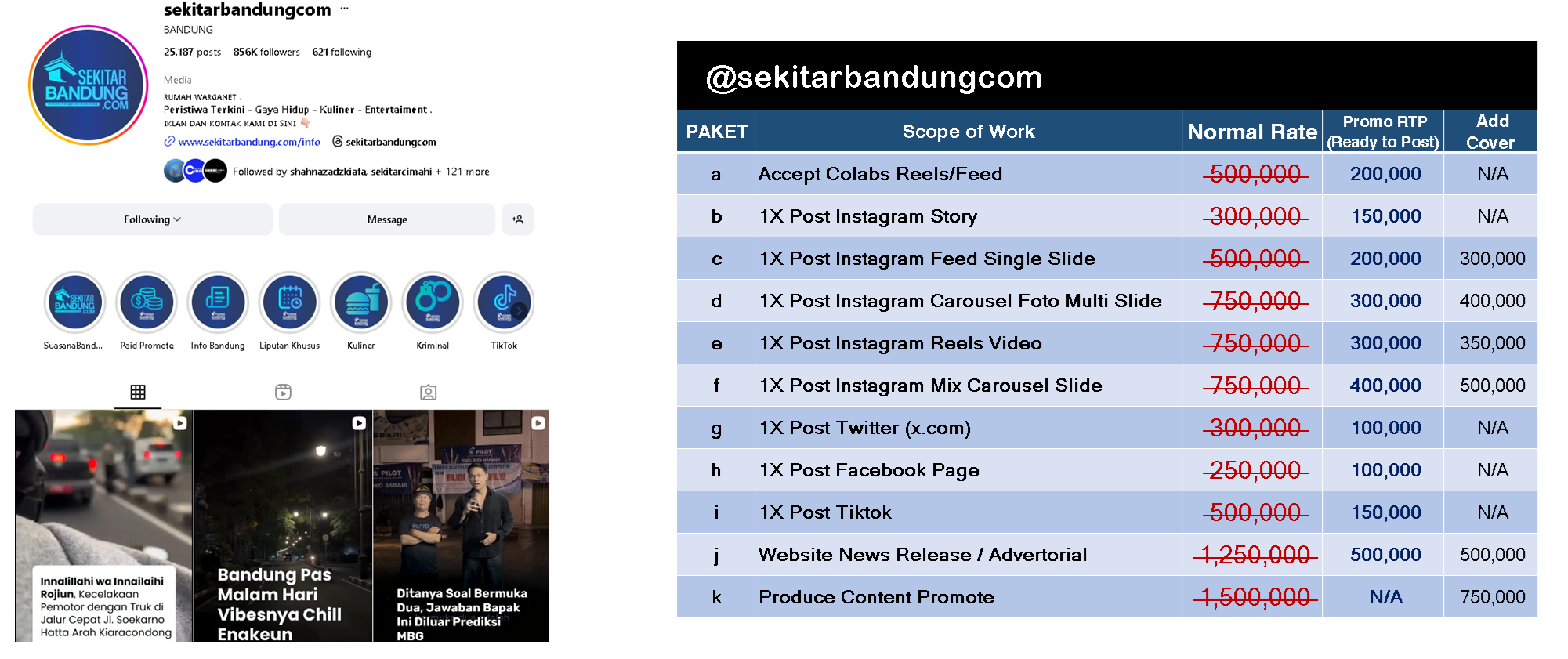 rate card harga promosi media