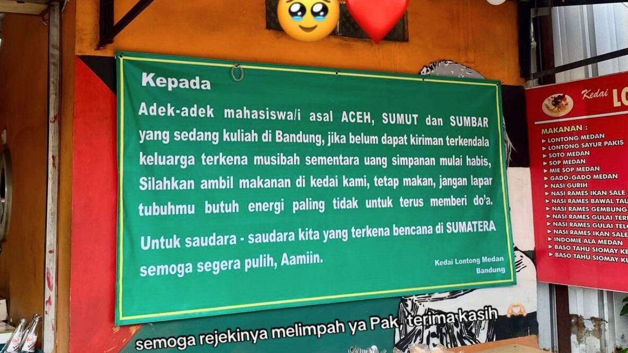 Kedai Makanan Ini Gratiskan Makanan dan Minuman bagi Mahasiswa/i Asal Aceh, Sumut, dan Sumbar Kedai Makanan Ini Gratiskan Makanan dan Minuman bagi Mahasiswa/i Asal Aceh, Sumut, dan Sumbar