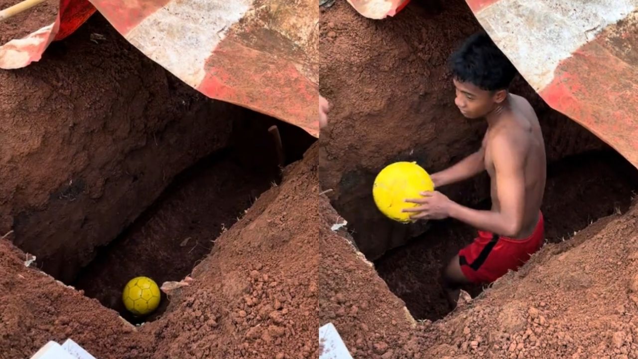 Main Sepak Bola di Dekat Makam, Bola Masuk ke Liang Lahat dan Bikin Merinding Main Sepak Bola di Dekat Makam, Bola Masuk ke Liang Lahat dan Bikin Merinding