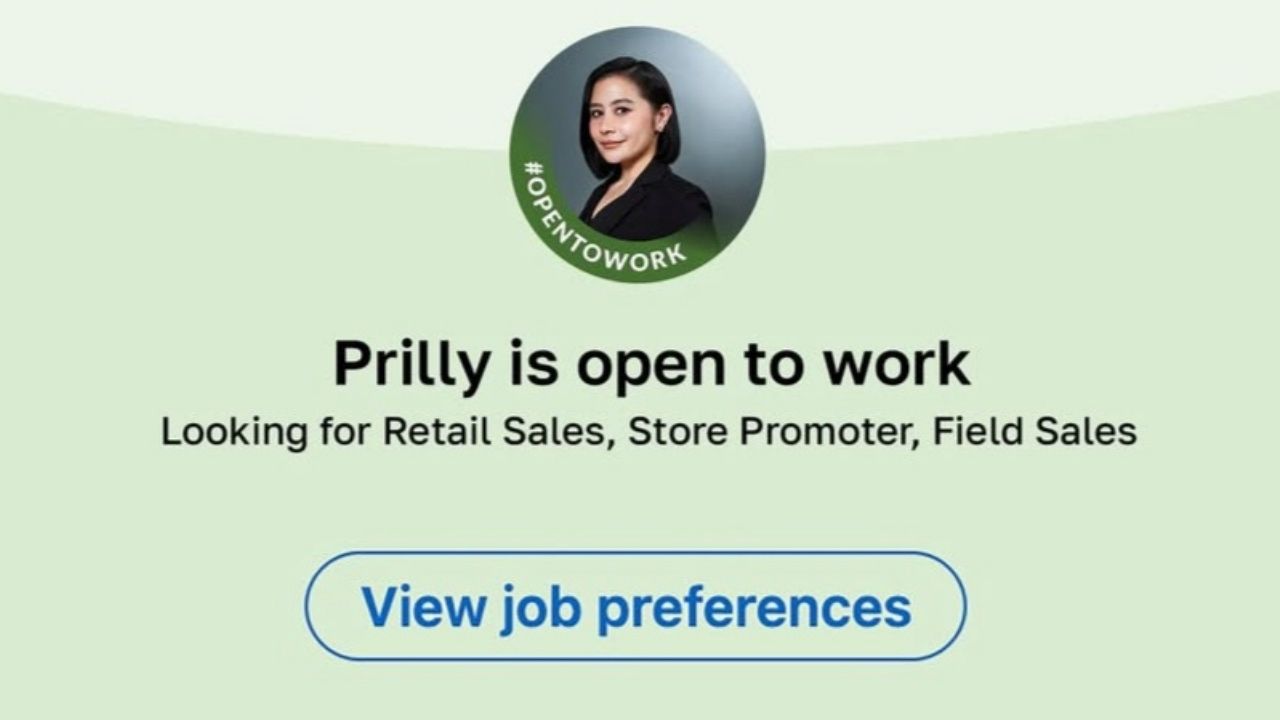 Usai Resign dari Sinemaku Pictures, Prilly Latuconsina Pasang Status #OpenToWork di LinkedIn untuk Belajar Hal Baru Usai Resign dari Sinemaku Pictures, Prilly Latuconsina Pasang Status #OpenToWork di LinkedIn untuk Belajar Hal Baru