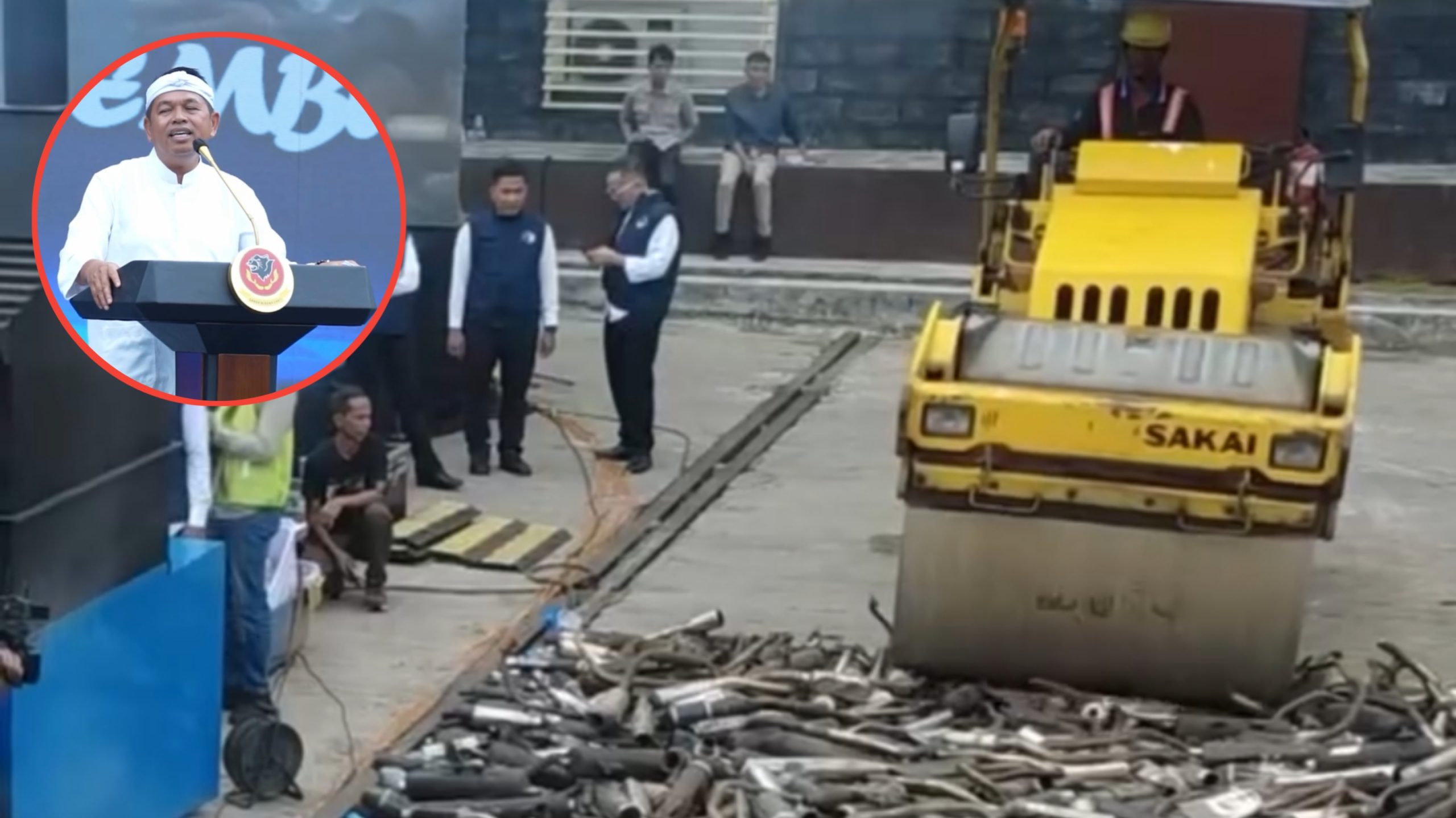 Dedi Mulyadi Hadiri Pemusnahan Barang Bukti dan Pengembalian Kendaraan oleh Polda Jabar (Instagram/@humaspoldajabar)