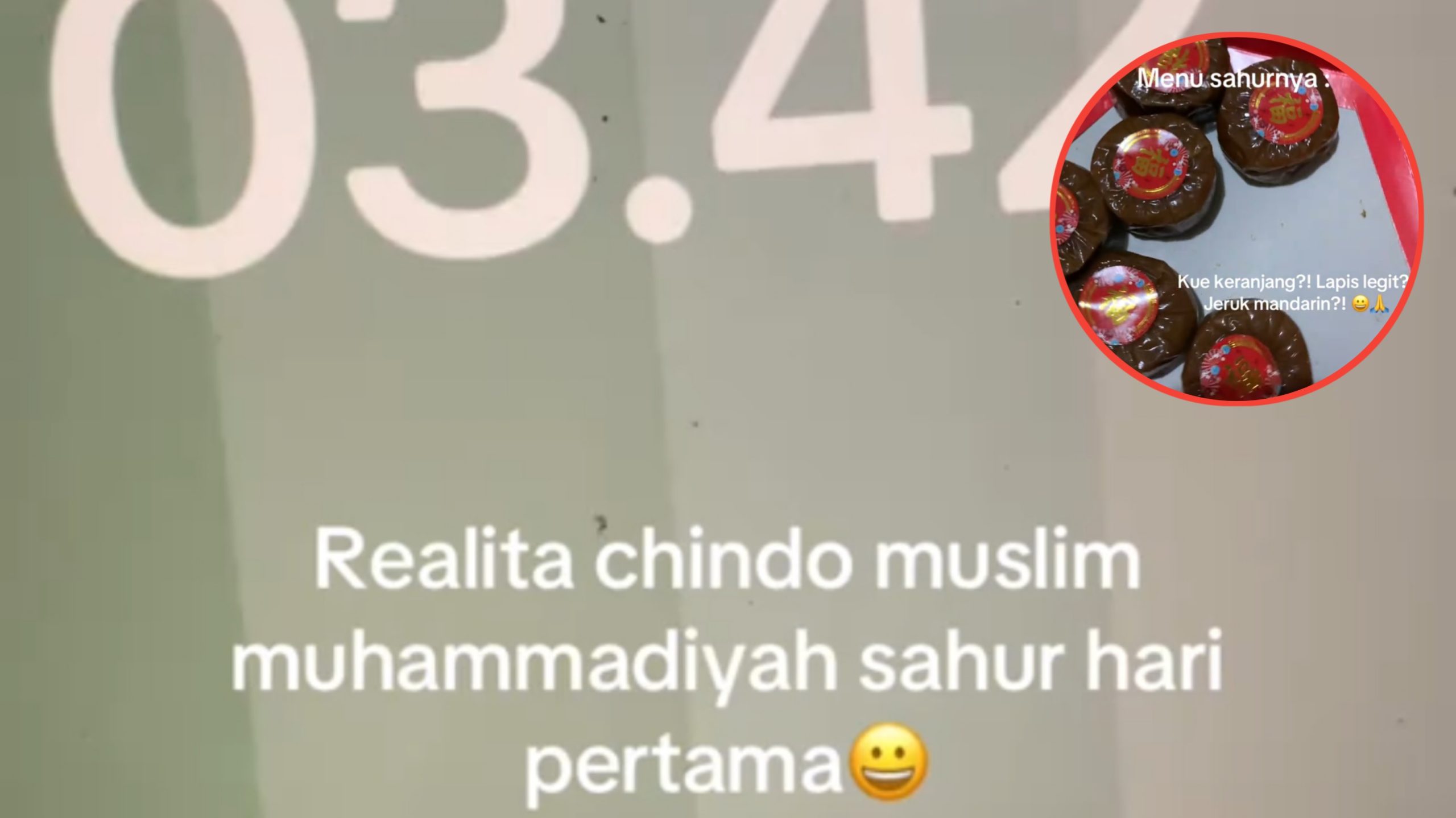 Cewek Chindo Muslim Muhammadiyah Ini Bagikan Momen Sahur Pertama, Menunya Vibes Imlek Banget (TikTok/@secantikmilea)