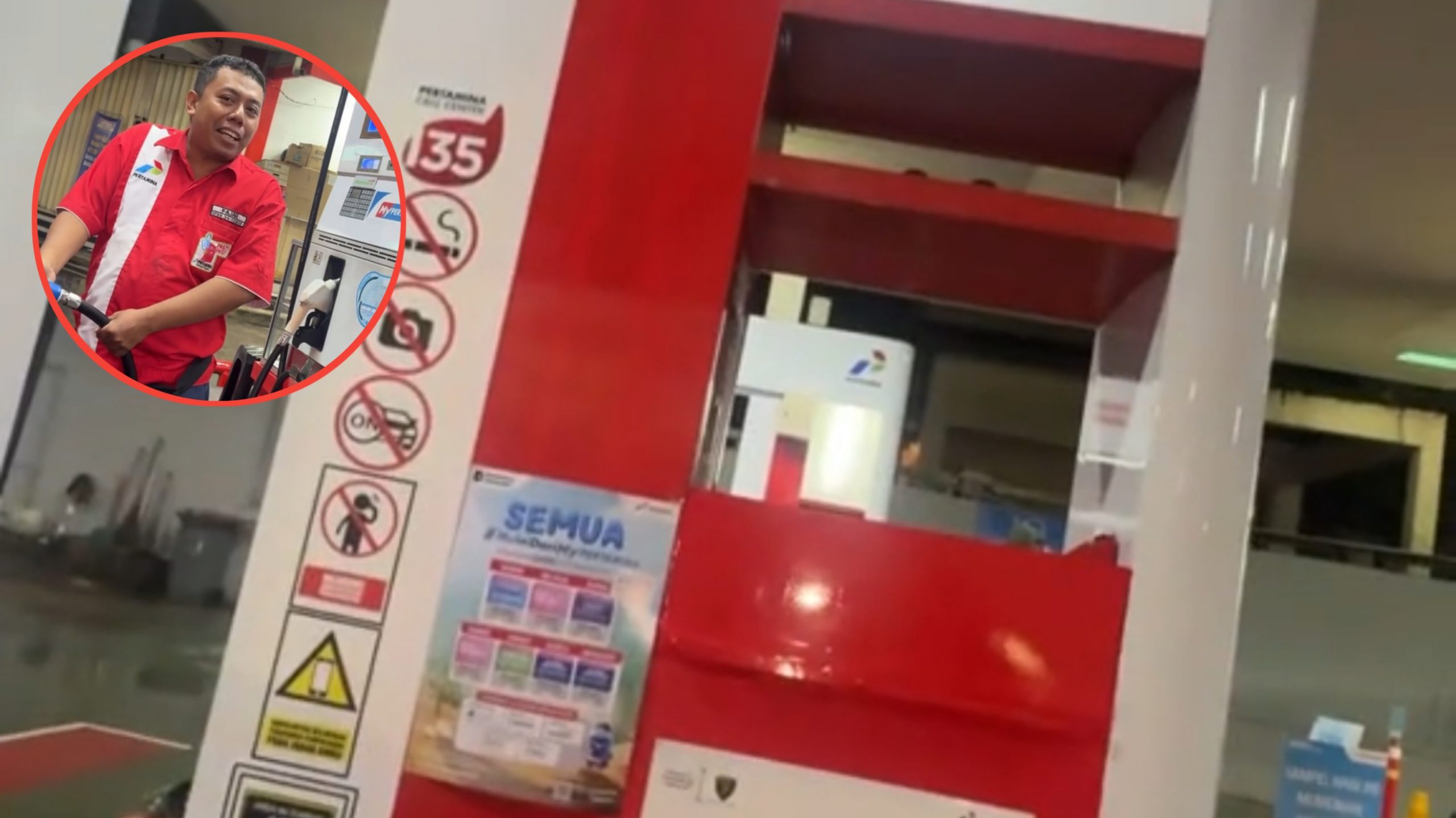 Pengumuman Pertalite Habis di SPBU Ini Pakai Rekaman Suara, karena Kalau Tulisan Jarang Dibaca (TikTok/@princessthvshv)