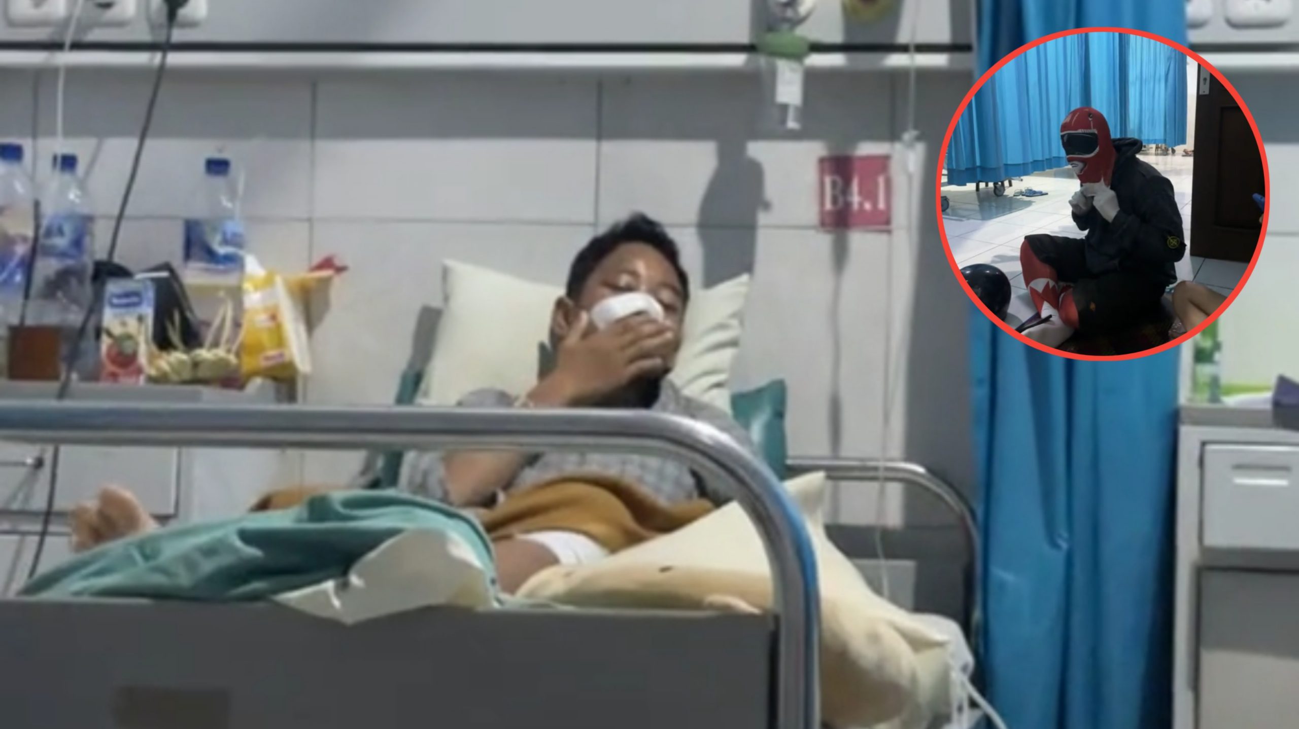 Momen Ketika Jenguk Teman Sakit yang Mulutnya Diperban, Mau Tertawa tetapi Tidak Bisa (TikTok/@arissudarma7)