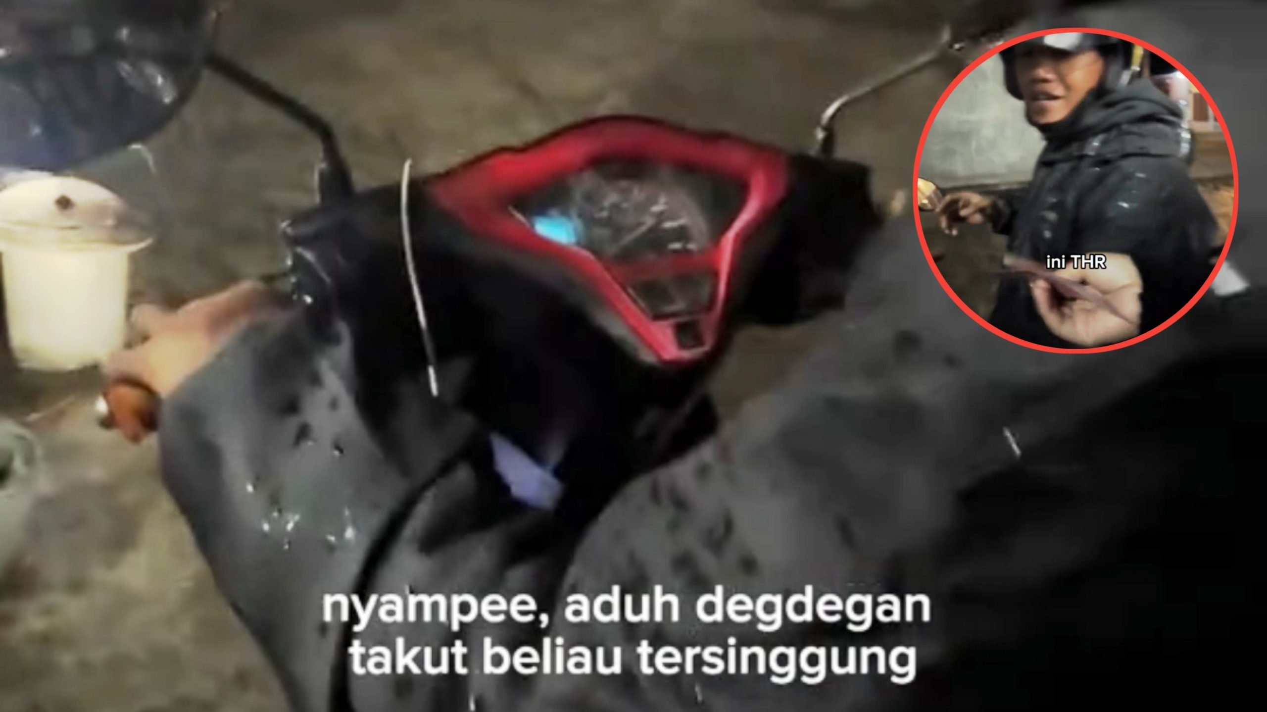Momen Haru Bapak Driver Ojol Ini Dapat THR dari Customernya, Langsung Diterima dengan Tangan Bergetar (TikTok/@naylayubia)