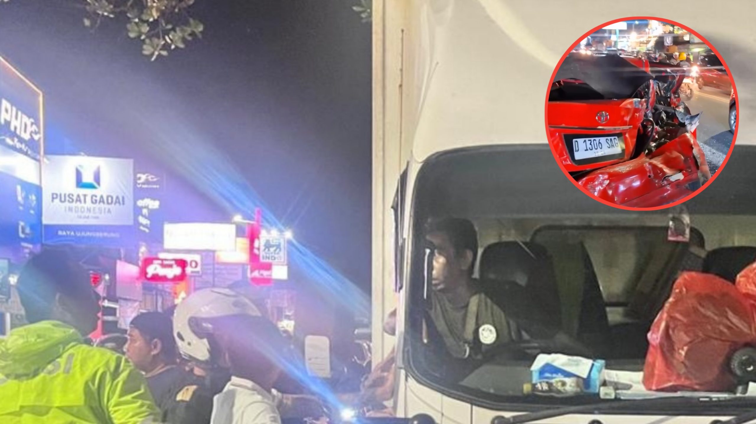 Kecelakaan Lalu Lintas Libatkan Dua Kendaraan di Jl. A. H. Nasution Kota Bandung, Tidak Ada Korban Jiwa tetapi Semua Kendaraan Alami Kerusakan