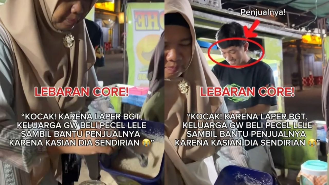 Momen Lucu Satu Keluarga Beli Pecel Lele Sambil Bantuin Penjualnya karena Kasihan Layani Sendirian Momen Lucu Satu Keluarga Beli Pecel Lele Sambil Bantuin Penjualnya karena Kasihan Layani Sendirian