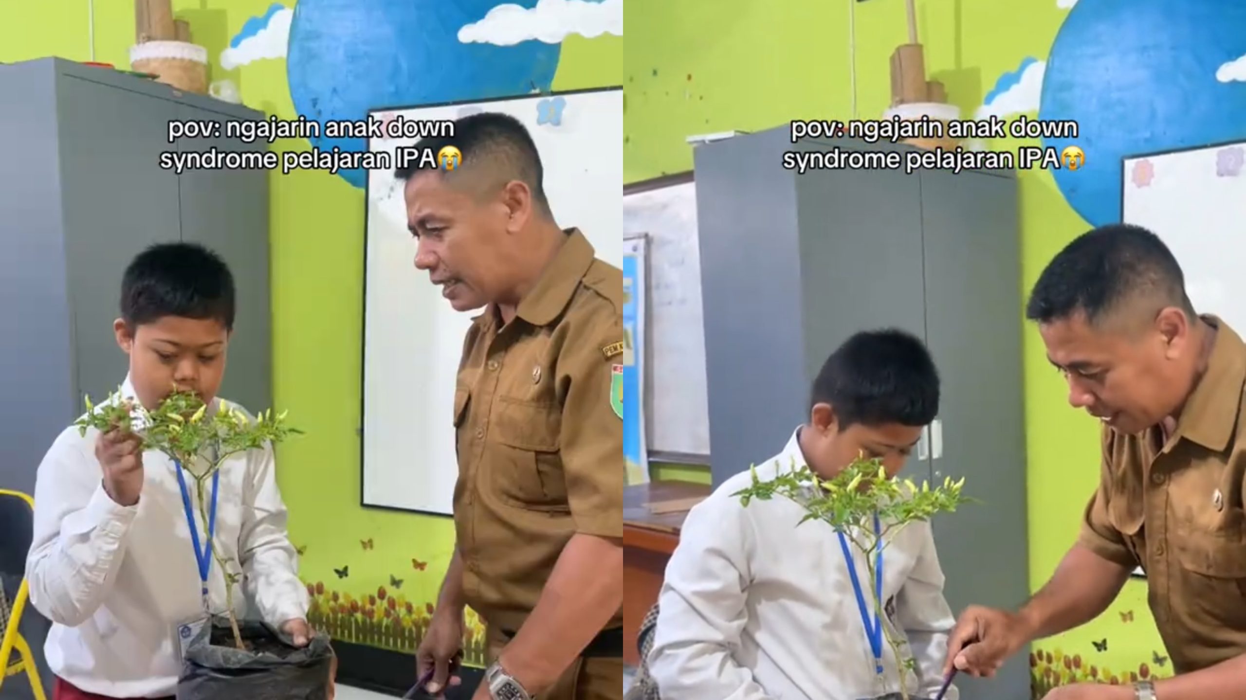 Momen Ketika Bapak Guru ini Punya Kesabaran Setipis Tisu dalam Mengajar Muridnya di SLBN 1 Sumbawa (TikTok/@slbn1sumbawa)