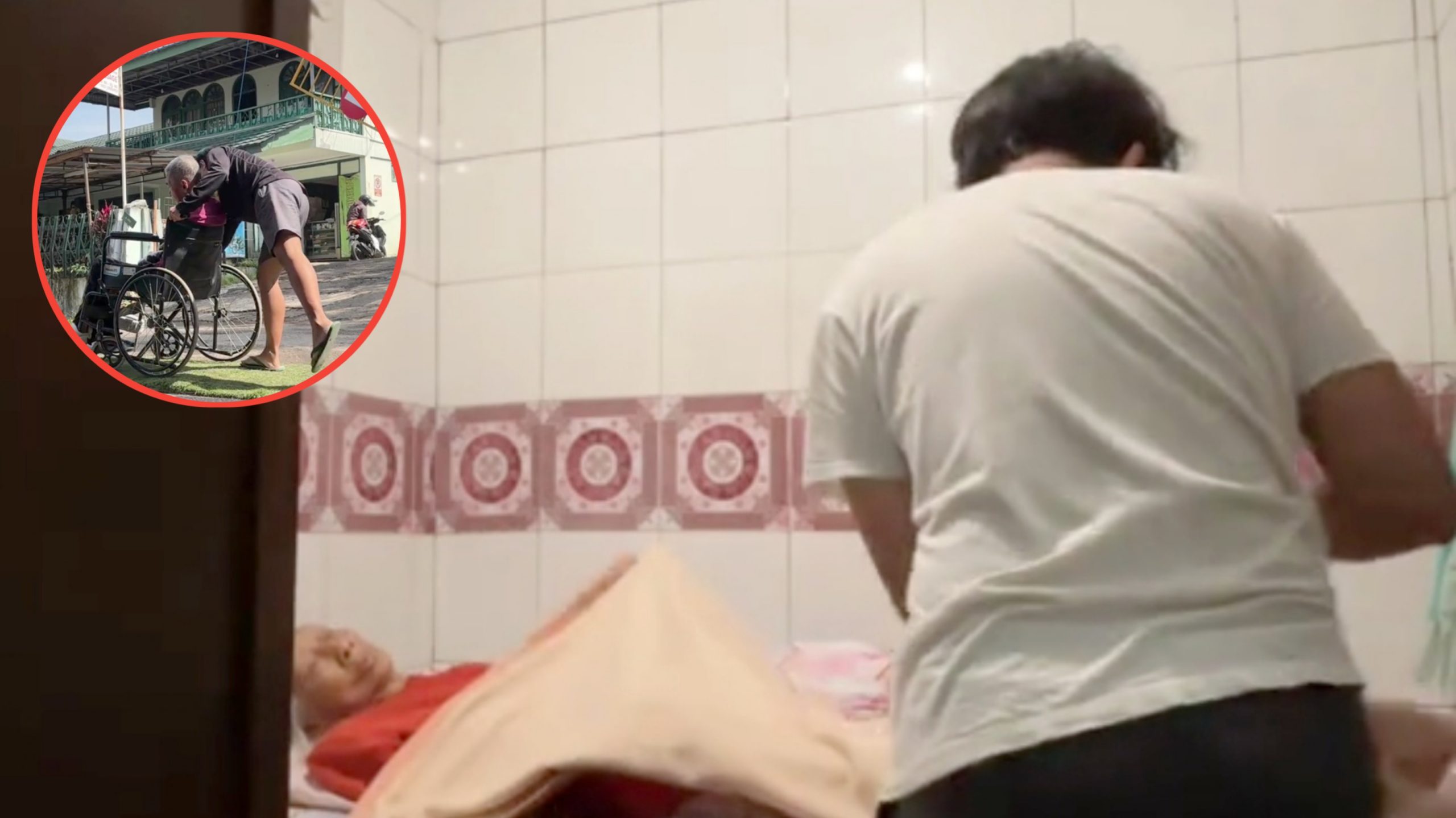 Rela Kurangi Waktu Main Bersama Teman, Pria ini Jadi Caregiver dan Jaga Warung (TikTok/@jagaberduaa)