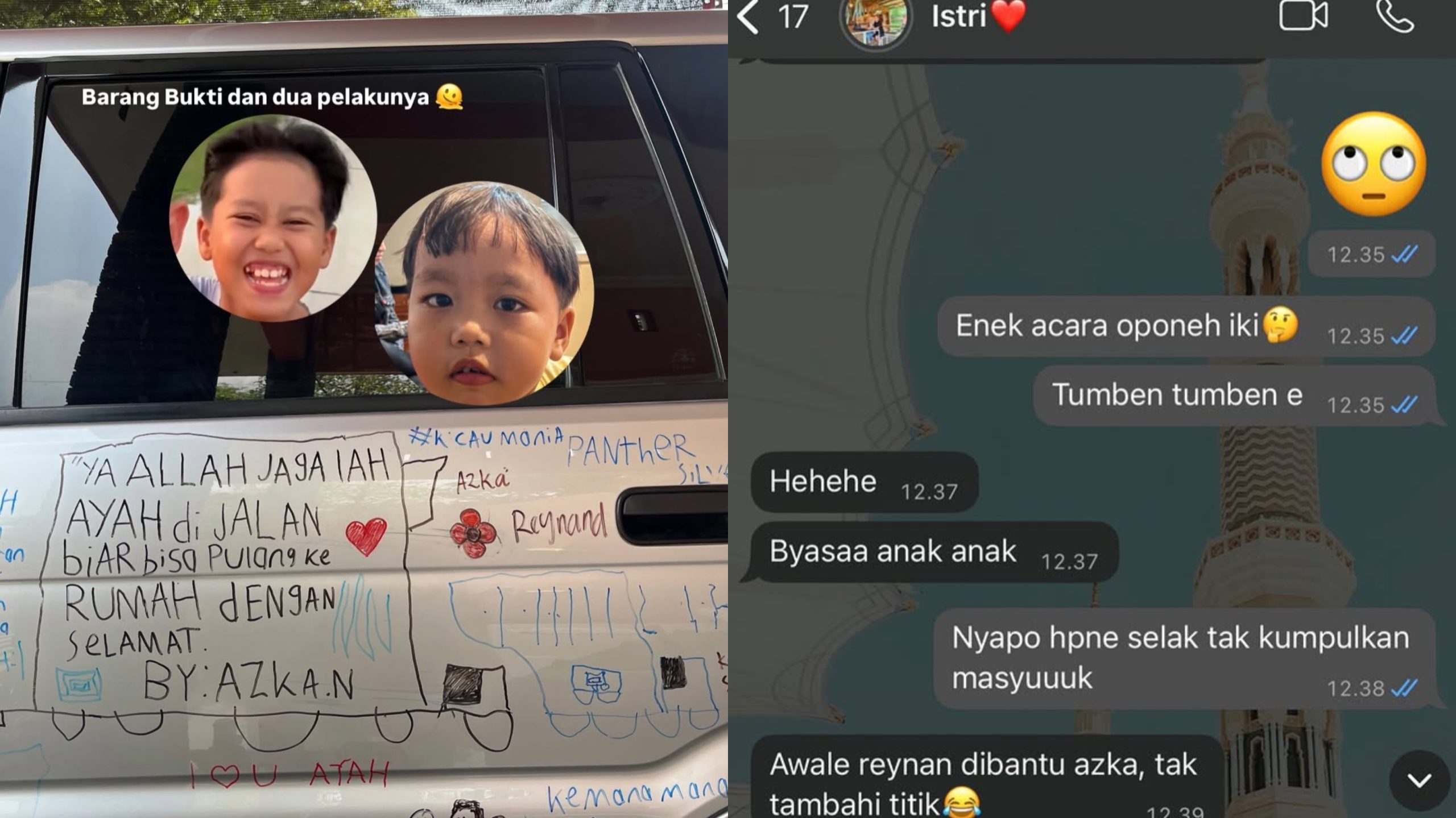 Mobil Dicoret-coret oleh Kedua Anaknya, Respons Ayah ini Tuai Pujian Warganet (Instagram/@jokoshuu)