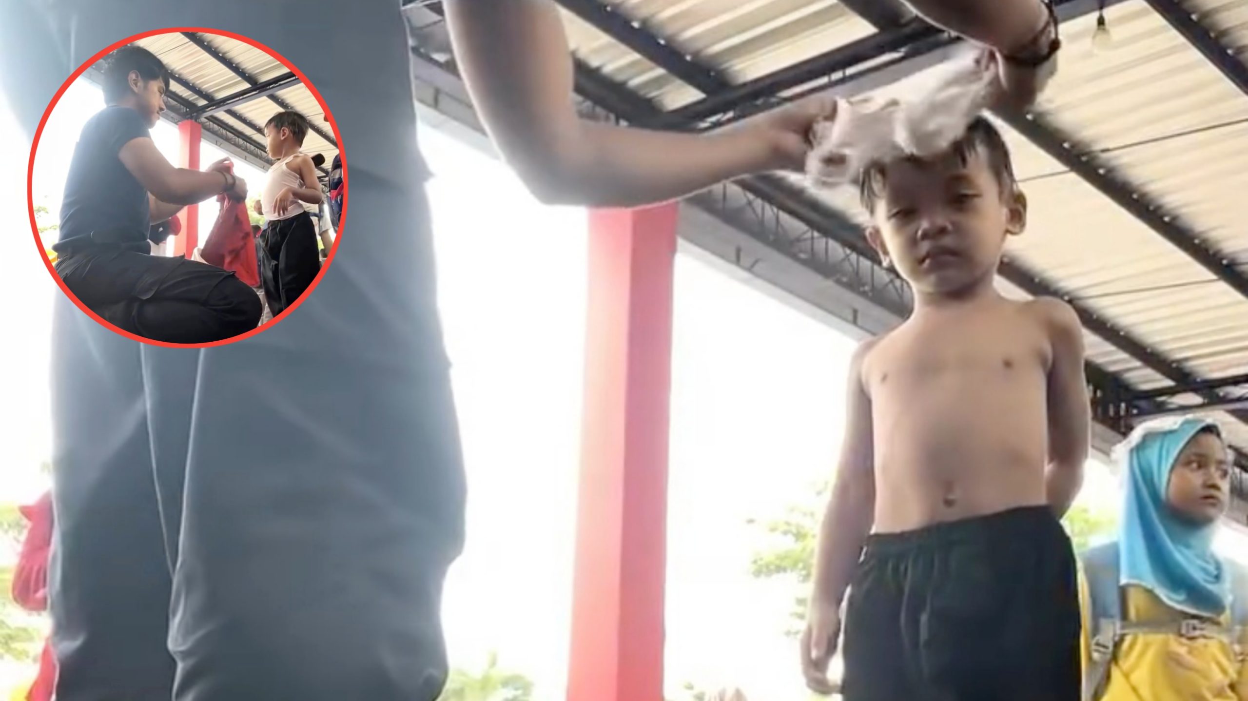 Tidak Tega Lihat Anak Kecil Basah Kuyup, Petugas Damkar ini Bantu Gantikan Bajunya dan Tuai Pujian Warganet (Instagram/@ojansemesta)