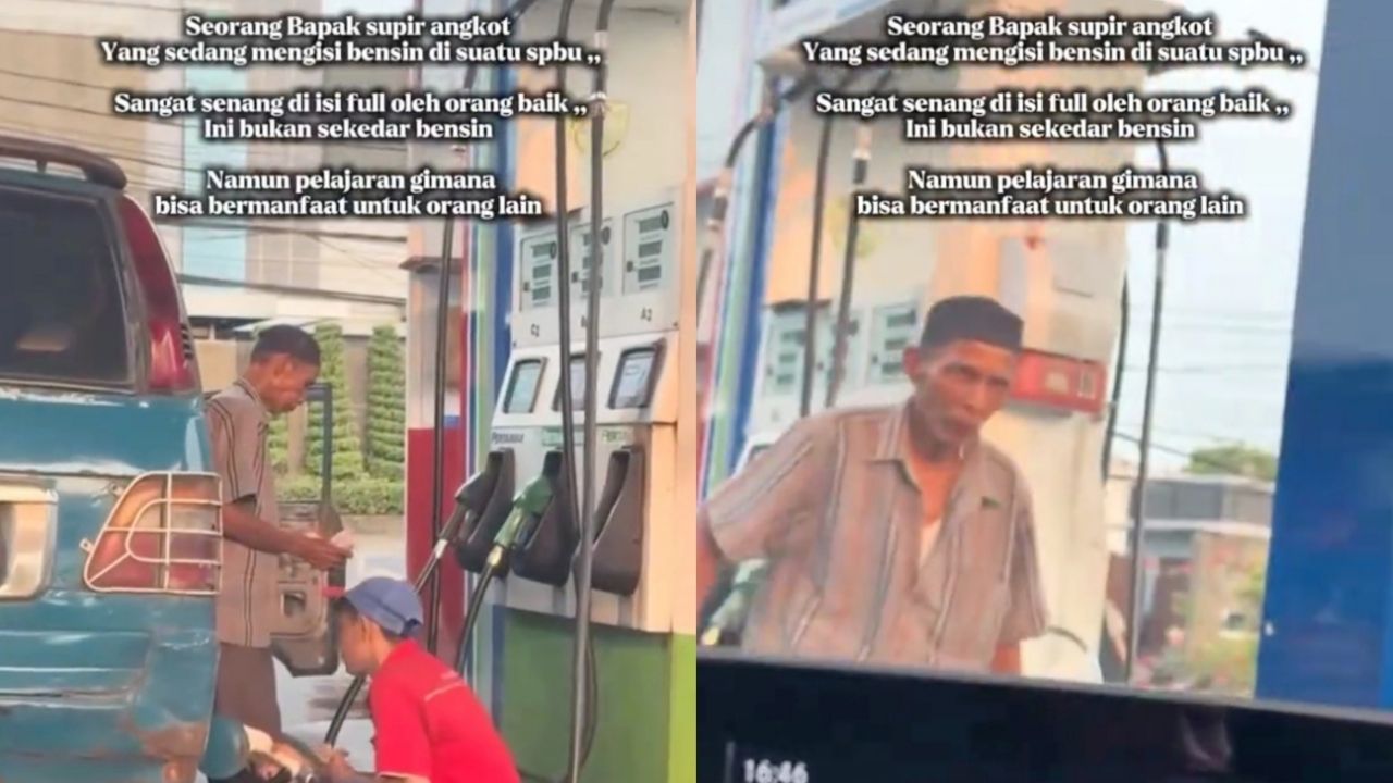 Berkat Angkotnya Diisikan Bensin Penuh di Jakarta, Bapak ini Langsung Datangi Pemobil dan Ucapkan Terima Kasih