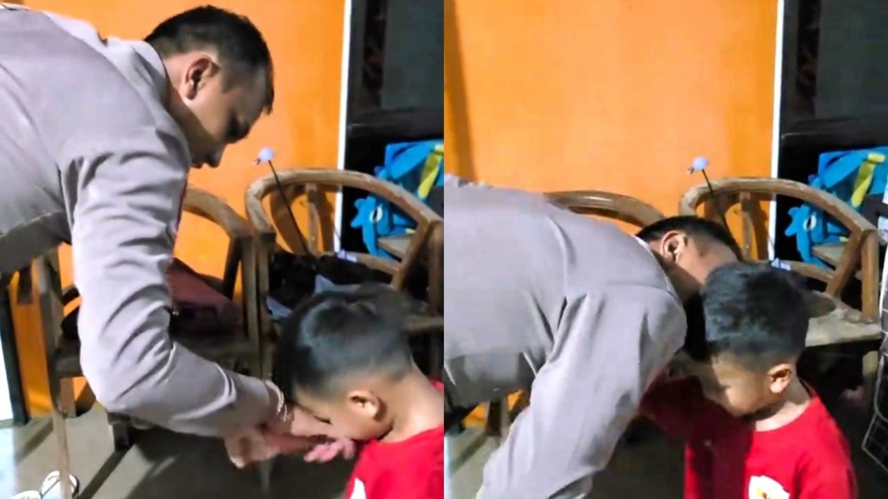 Belum Pernah Lihat Ayahnya Pakai Seragam, Anak ini Kaget Saat Tahu Ternyata Ayahnya Polisi Belum Pernah Lihat Ayahnya Pakai Seragam, Anak ini Kaget Saat Tahu Ternyata Ayahnya Polisi
