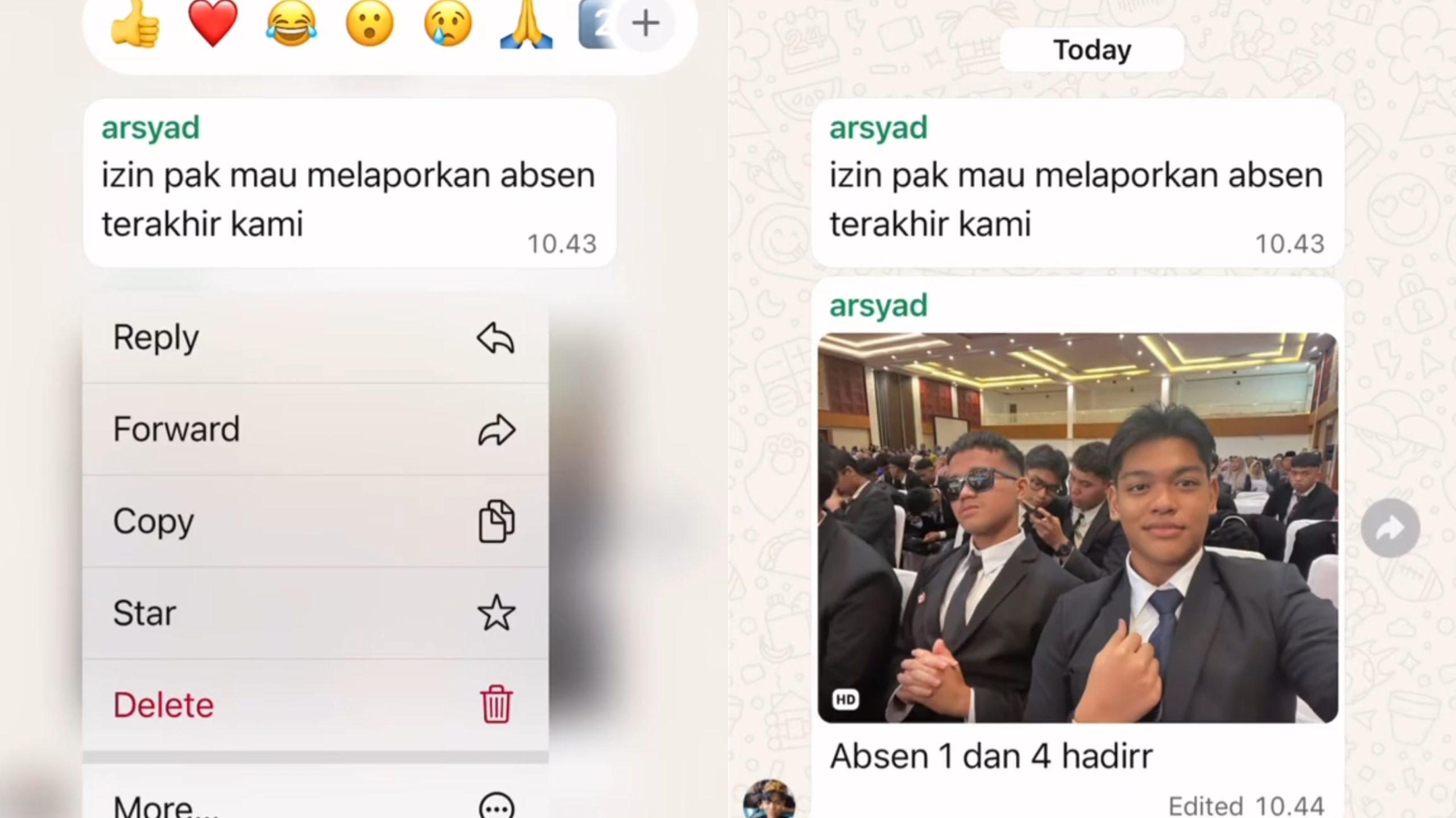 Momen Sedih Siswa-siswi ini Absen Terakhir ke Gurunya saat Proses Wisuda Sekolah (TikTok/@voltr3es)
