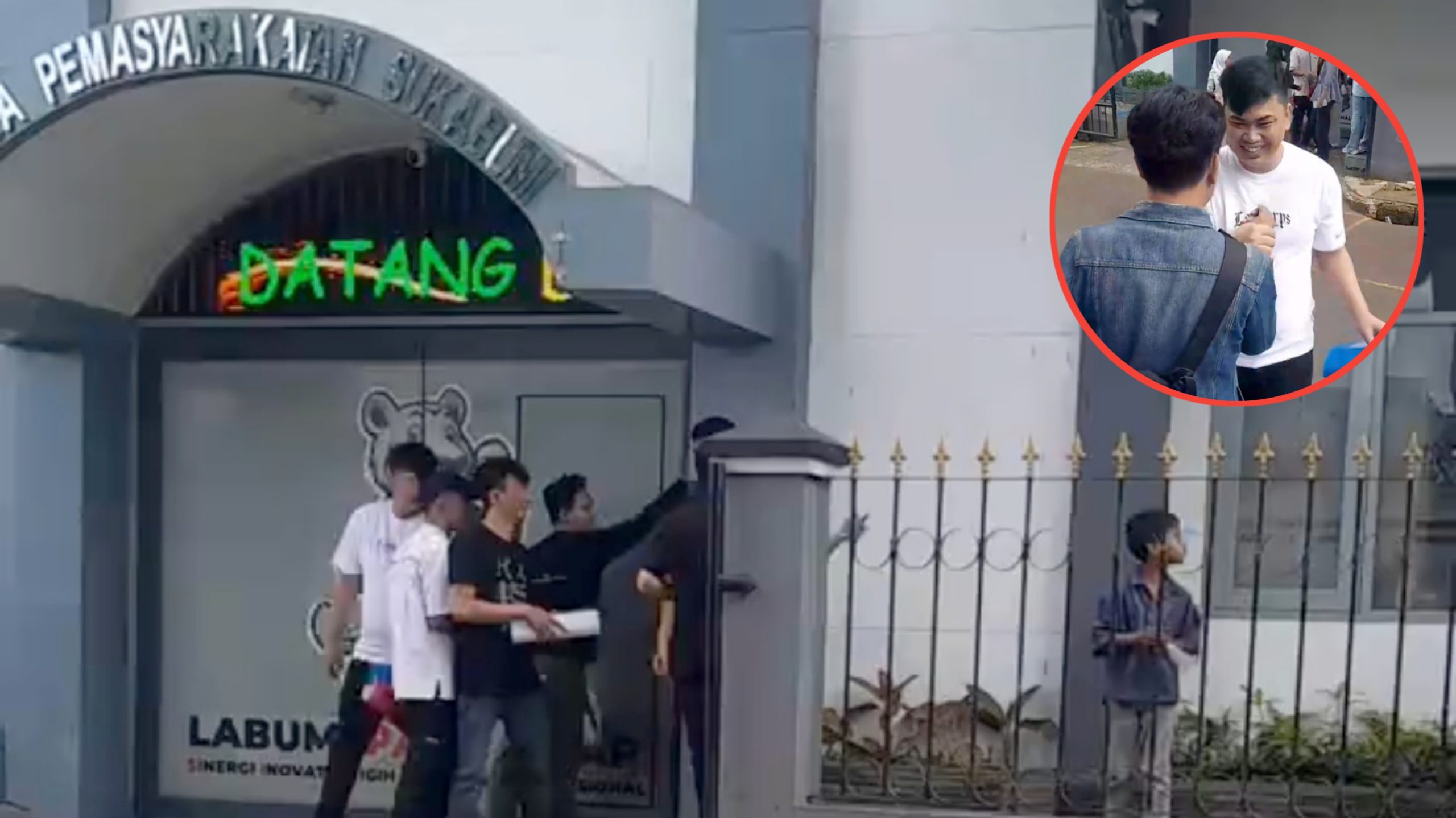 Momen Hangat Sekumpulan Pria Sambut Sahabatnya yang Baru Keluar dari Lapas di Sukabumi Jawa Barat (TikTok/@ikename)