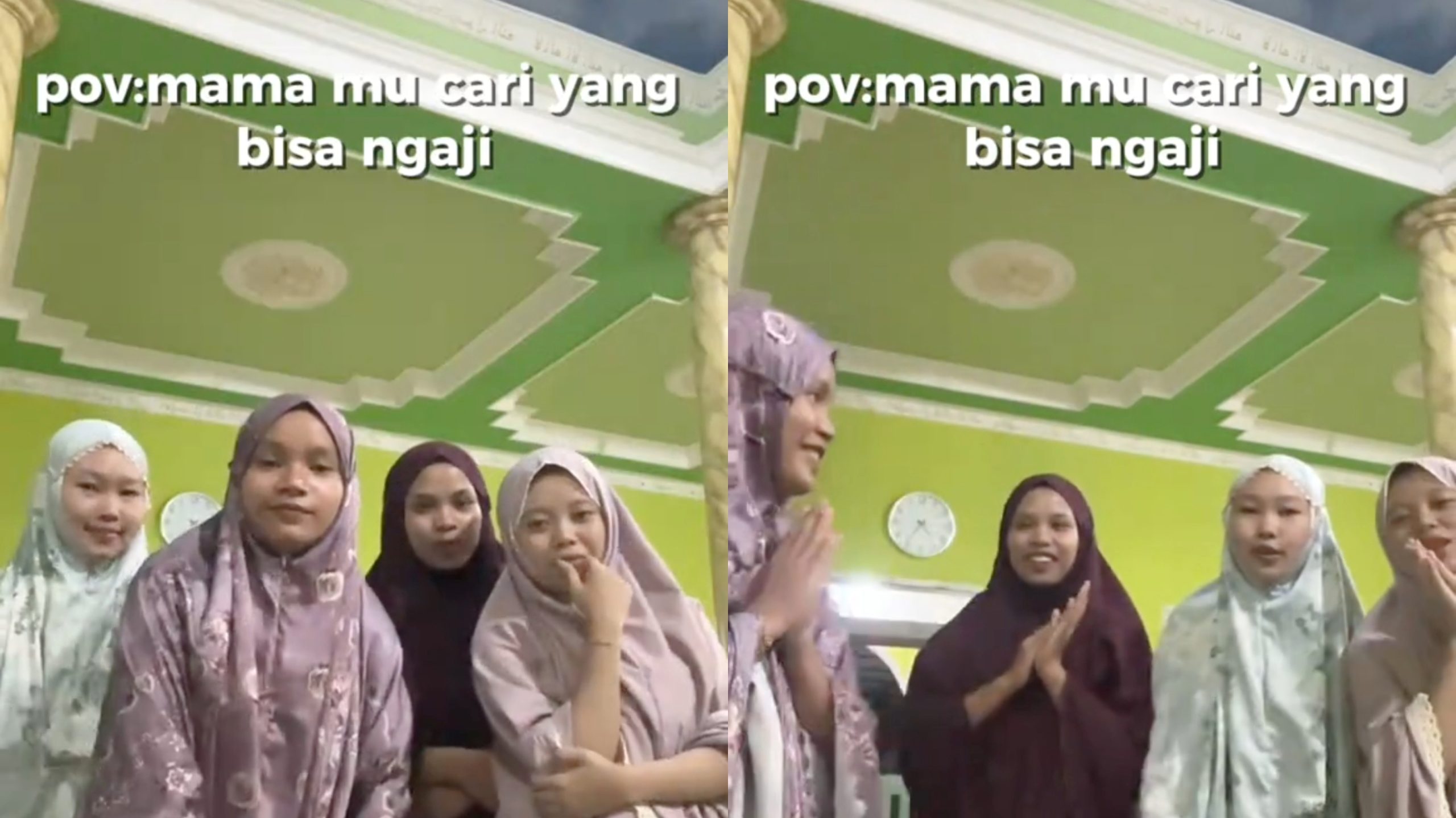 Momen Ketika Santriwati ini Ikut Trend "Mama Mertua" Dibuat Serius, Bikin Warganet Salut (TikTok/@pondok_pesantren_alrahmah)