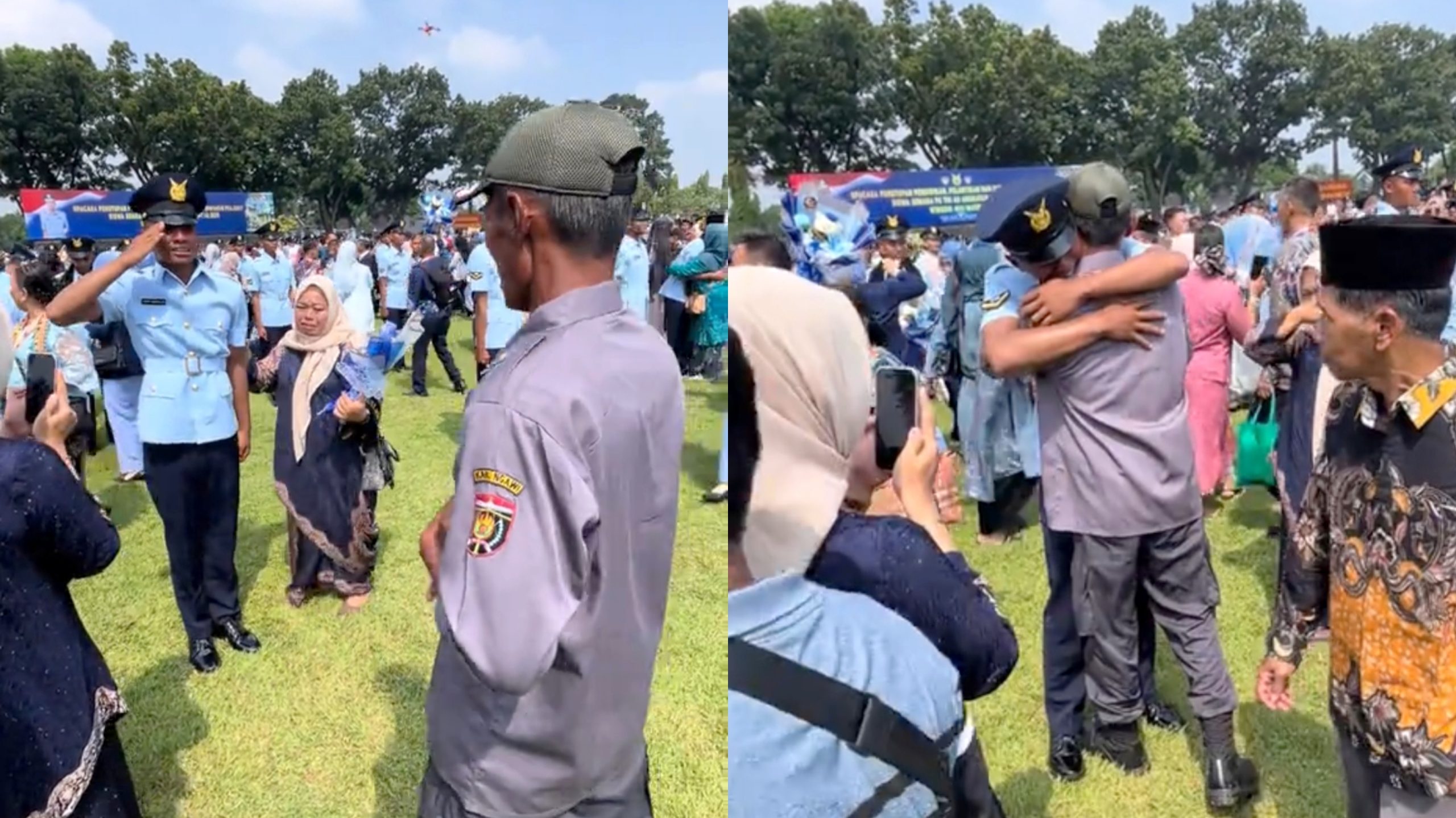 Momen Haru Anak ini Lulus Jadi TNI AU di Solo, Ayahnya Bekerja sebagai Linmas (TikTok/@agungbudiaji_0)