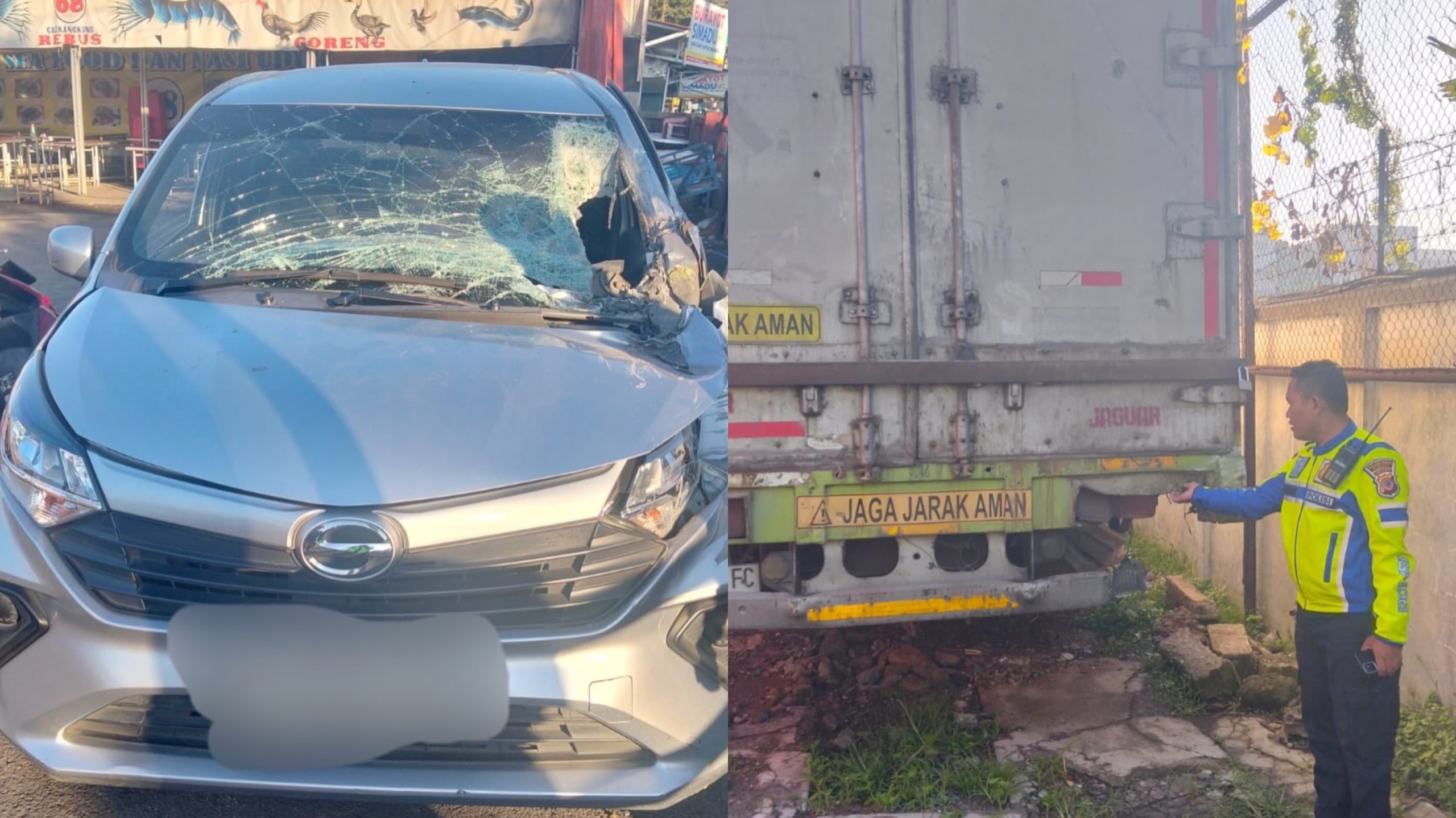 Kecelakaan Lalu Lintas di Jalan A.H. Nasution Kota Bandung, Libatkan Daihatsu Sigra dan Truk Tronton Hino (Instagram/@infobandungkota)