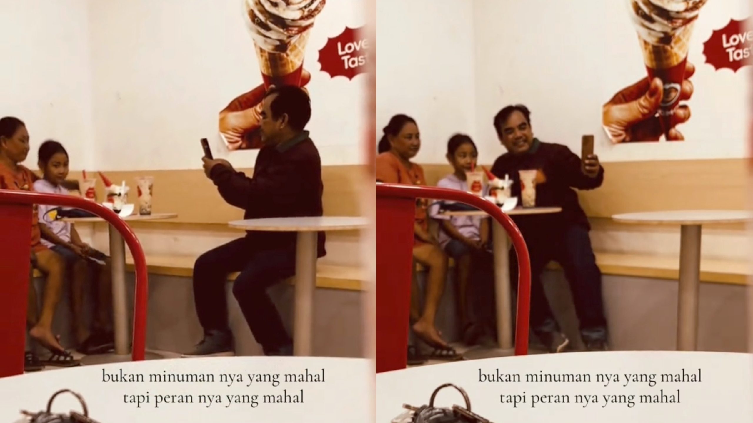 Momen Ketika Ayah Ini Fotokan Anak Perempuannya Saat Menikmati Es Krim Bersama (TikTok/@user240611am)