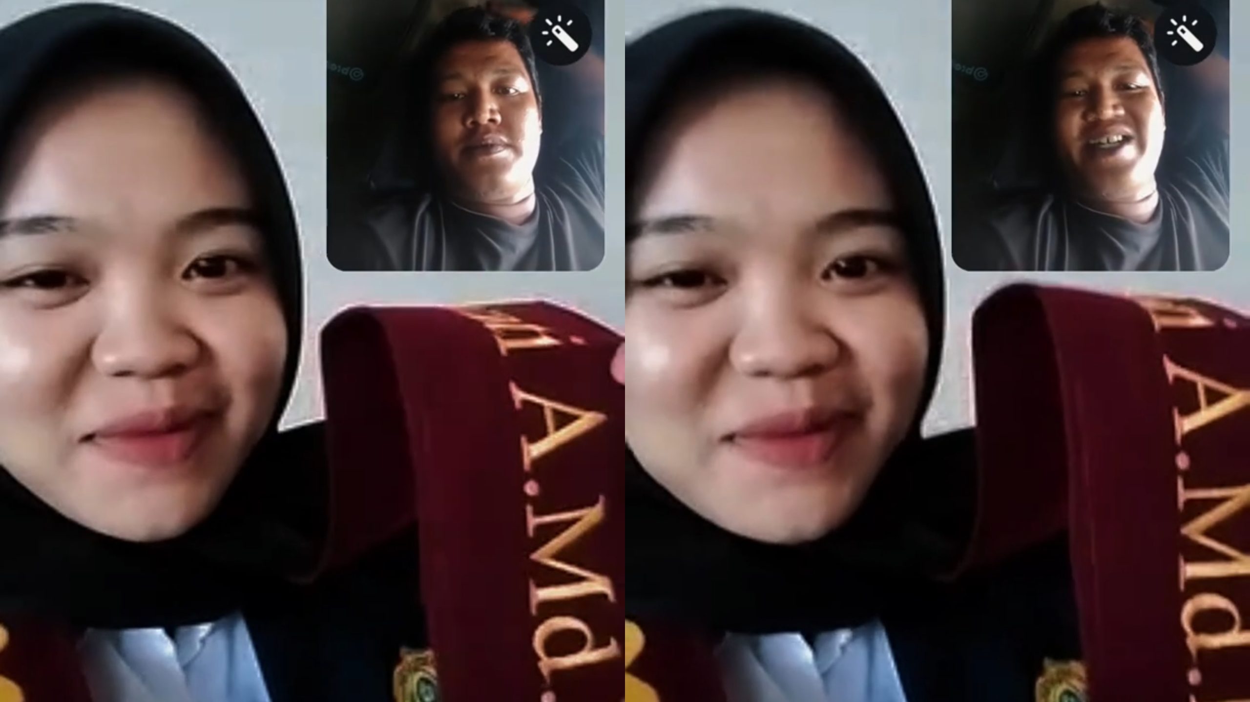 Momen Haru Adik Ini Video Call WhatsApp Kakaknya yang Sudah Biayai Kuliah hingga Wisuda (TikTok/@anang_y93)