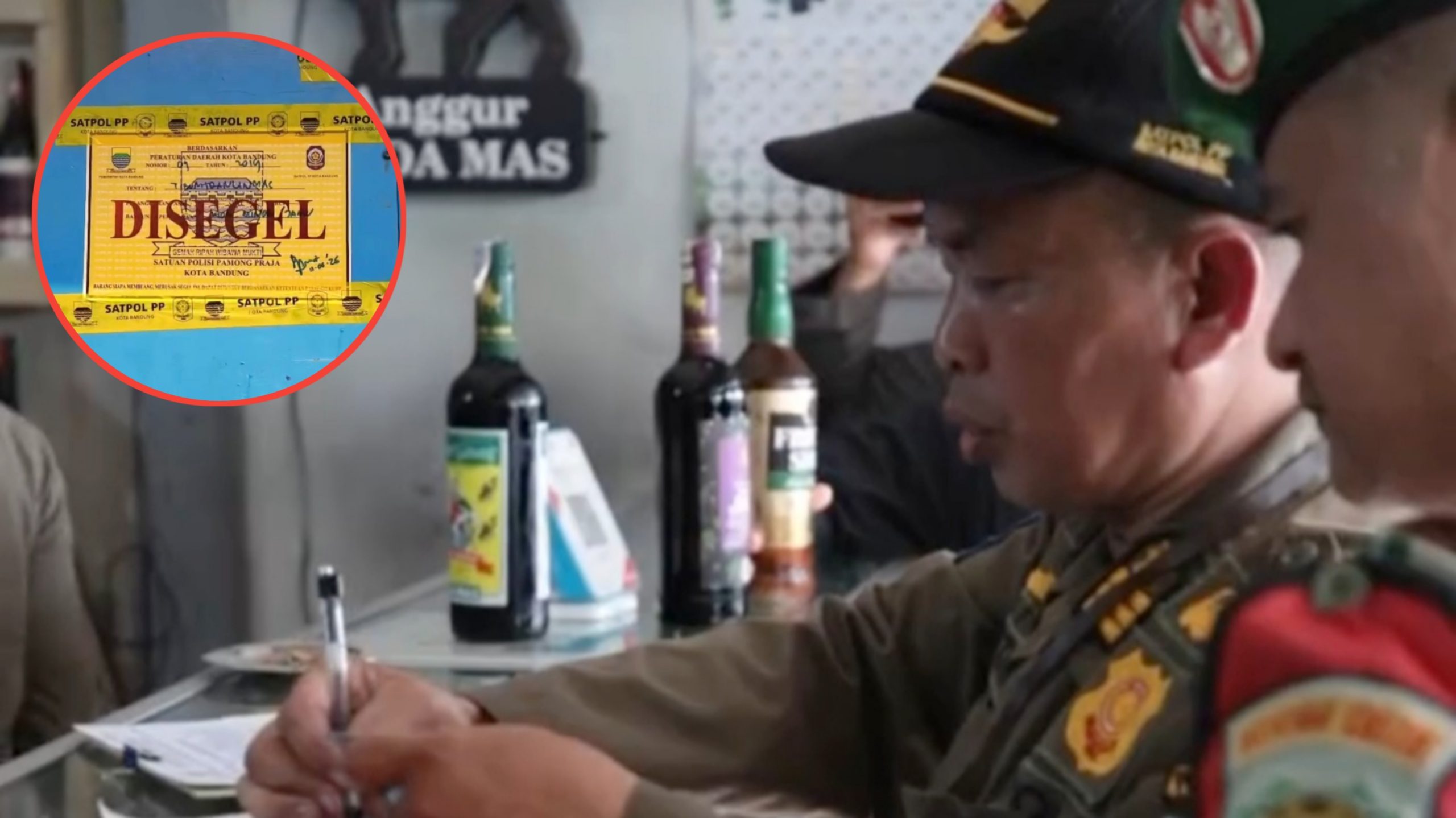 Satpol PP Kota Bandung Gerak Cepat Segel Empat Kios Miras Ilegal (Instagram/@humas_bandung)