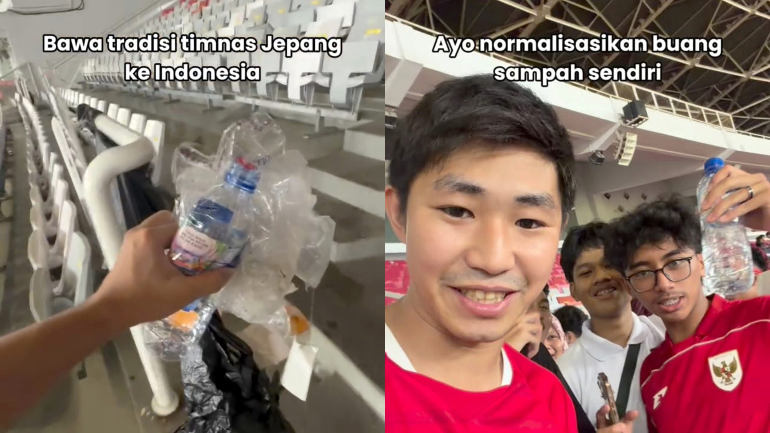 Usai Laga Timnas Indonesia, Konten Kreator Ini Ajak Suporter Bersihkan Stadion GBK (Instagram/@kensbola)