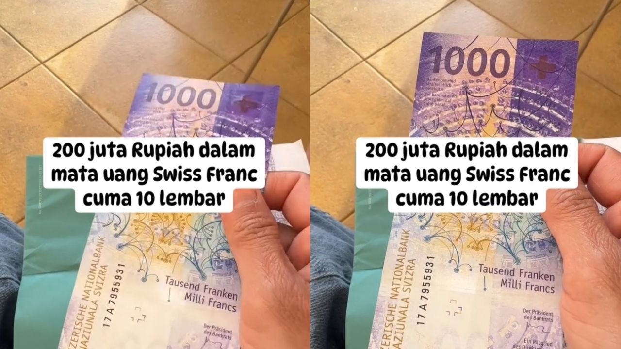 Perempuan Ini Perlihatkan Uang Rp 200 Juta dalam Mata Uang Swiss Franc, Hanya 10 Lembar Perempuan Ini Perlihatkan Uang Rp 200 Juta dalam Mata Uang Swiss Franc, Hanya 10 Lembar