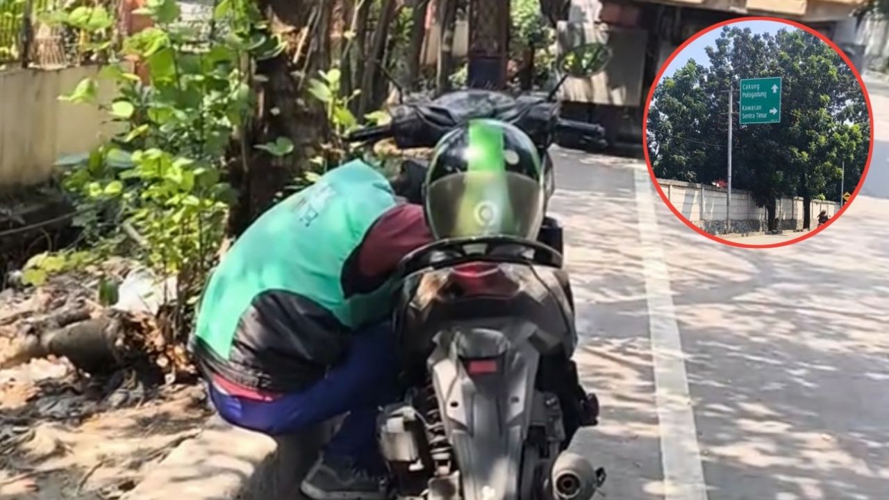 Tak Tega Lihat Driver Ojol Tidur, Cowok Ini Rela Berhenti demi Jaga Sepeda Motornya (TikTok/@udapernah123)