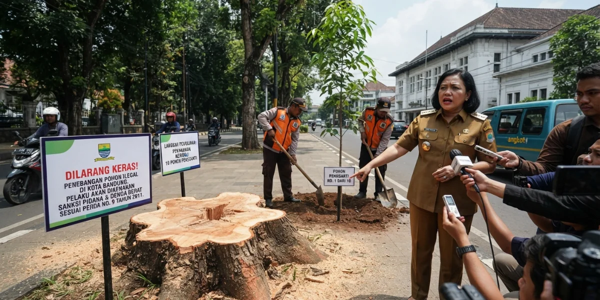 Pohon Kota Bandung Kembali Ditebang Ilegal, Pemkot Ungkap Sanksi dan Langkah Pemulihan