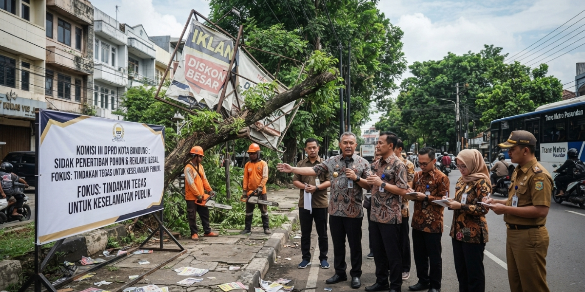 Komisi III DPRD Kota Bandung Bahas Penertiban Pohon dan Reklame Ilegal, Dorong Tindakan Tegas