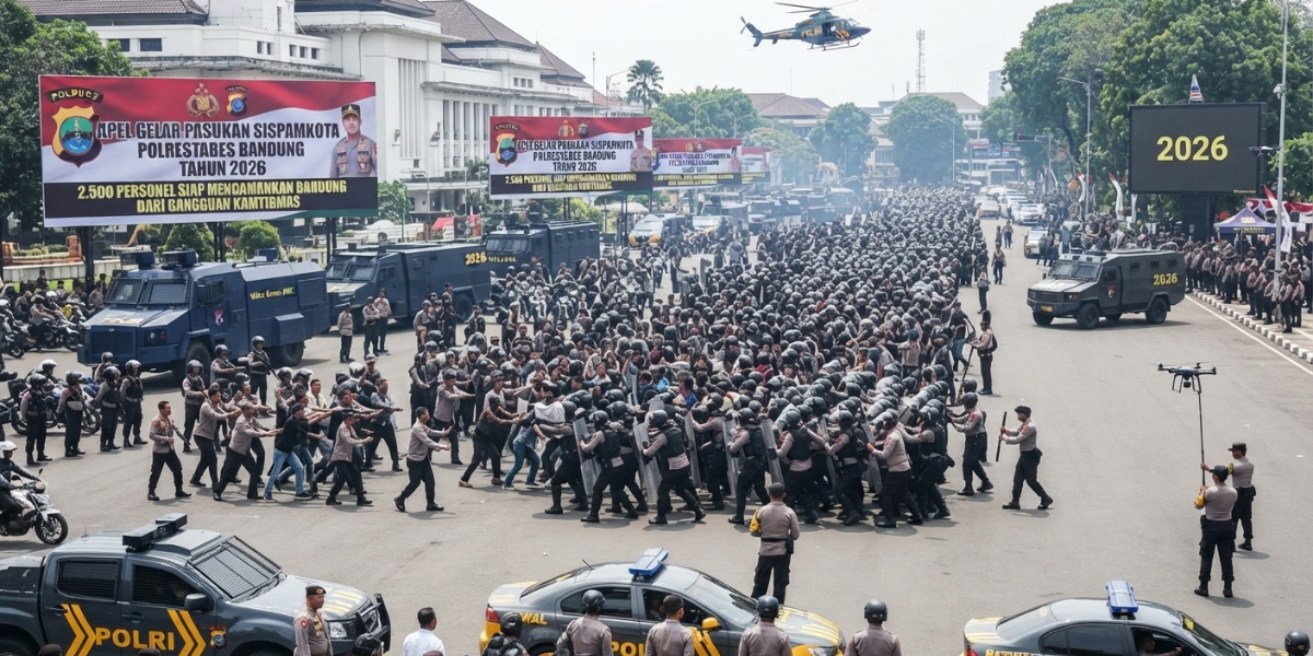 Polrestabes Bandung Gelar Sispamkota 2026, 2.500 Personel Diuji Hadapi Gangguan Kamtibmas Polrestabes Bandung Gelar Sispamkota 2026, 2.500 Personel Diuji Hadapi Gangguan Kamtibmas
