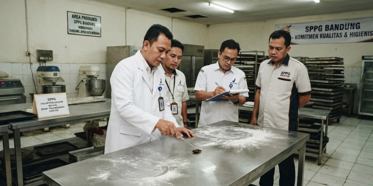 SPPG Bandung Diawasi Khusus, Bangkai Kecoa Ditemukan di Ruang Produksi