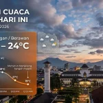 Perkiraan Cuaca Bandung Hari Ini, Suhu 21°C–24°C dan Berangsur Menurun Menjelang Tengah Malam
