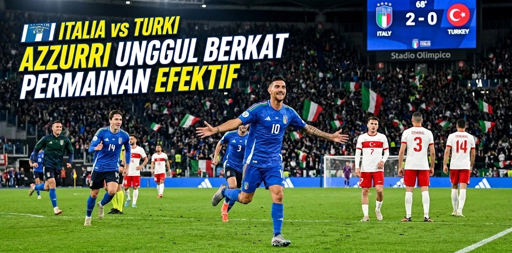 Italia vs Turki Azzurri Unggul Berkat Permainan Efektif